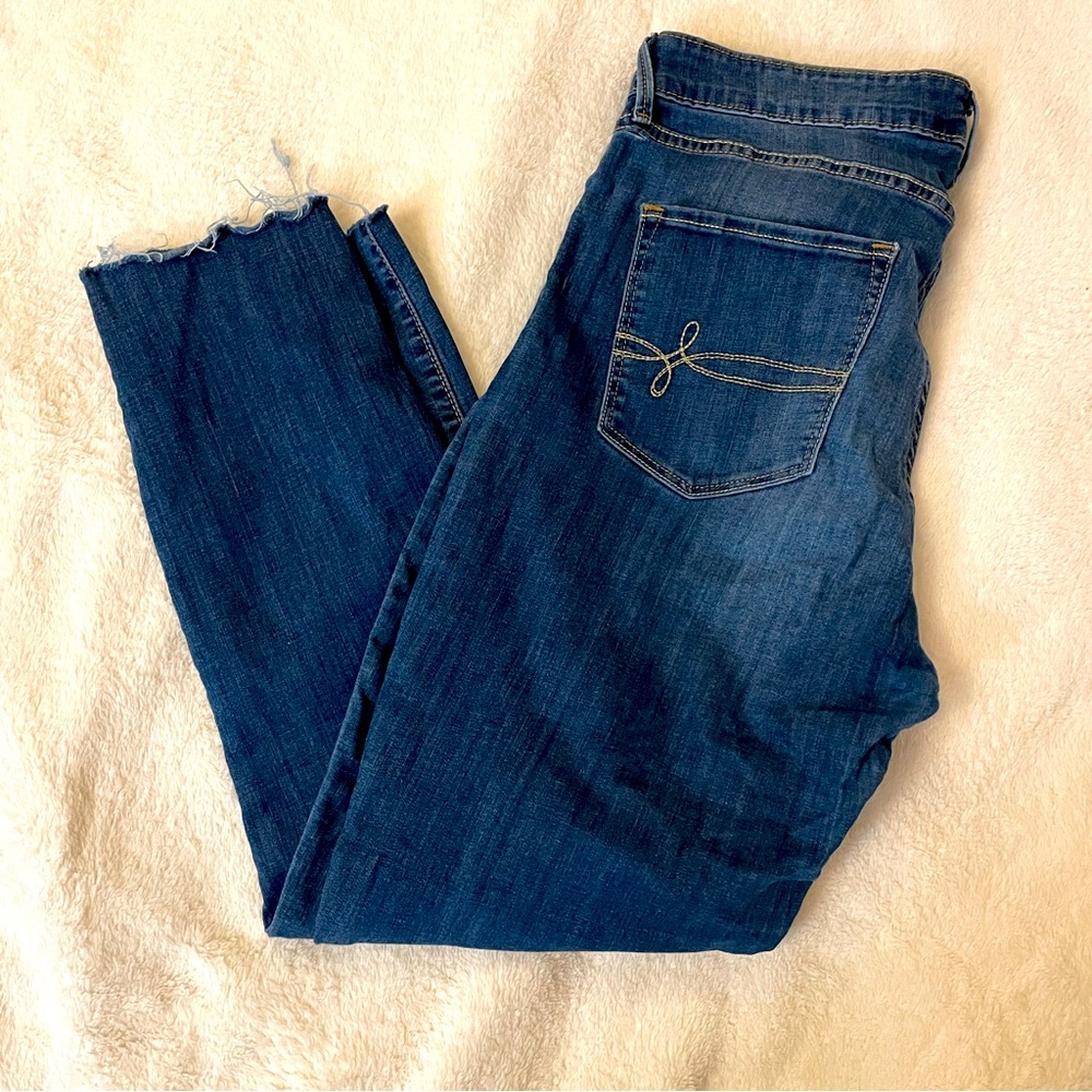 High Rise Straight Leg Jeans, Size 12